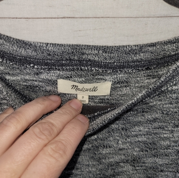 MADEWELL Textured Crewneck Gray Sweatshirt, sz Small - Picture 7 of 15